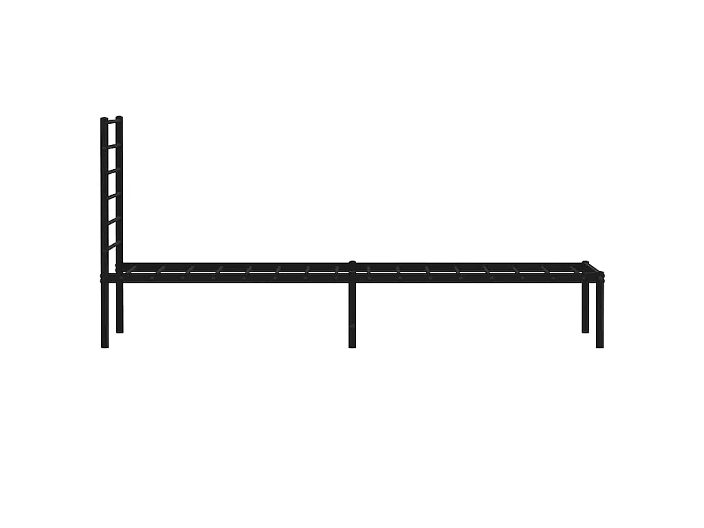 Cadre de lit métal sans matelas avec tête de lit noir 100x190cm