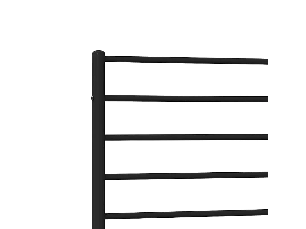 Cadre de lit métal sans matelas avec tête de lit noir 100x190cm
