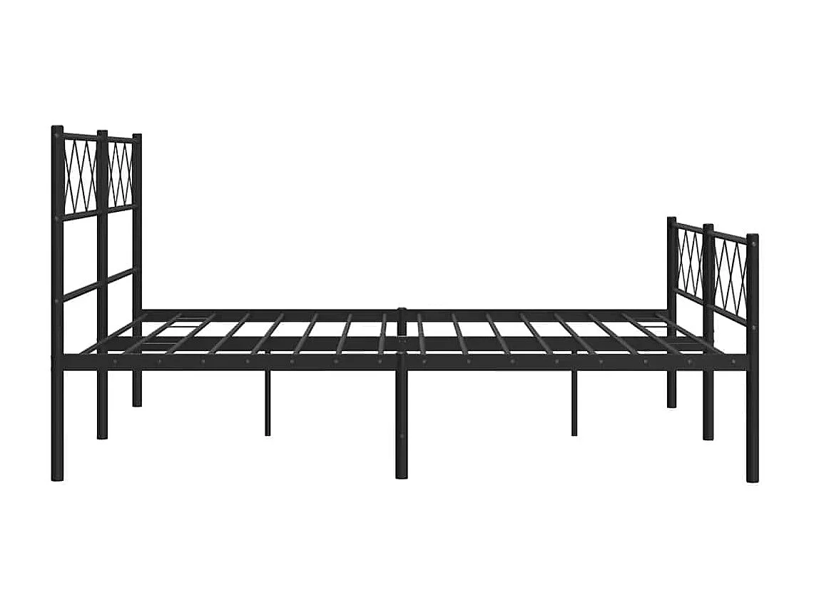 Bedframe met hoofd- en voeteneinde metaal zwart 135x190 cm