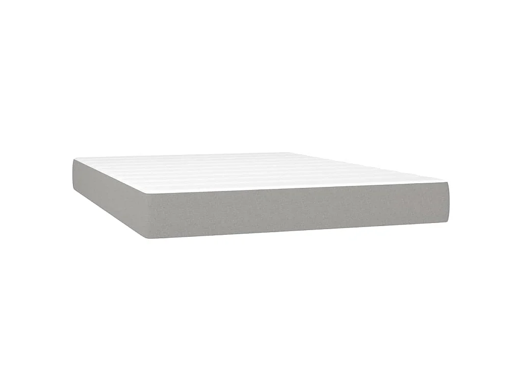Sommier à lattes de lit avec matelas Gris clair 140x190cm Tissu