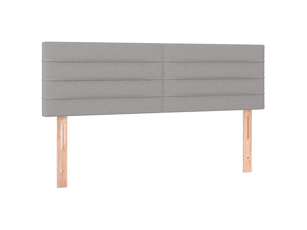 Cama box spring con colchón tela gris claro 140x190 cm