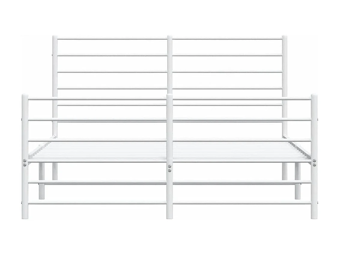 Estrutura de cama com cabeceira e pés 135x190 cm metal branco