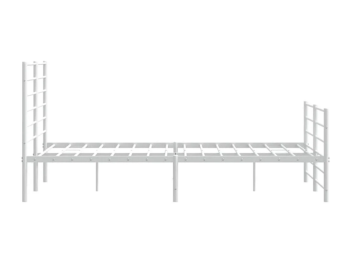 Estrutura de cama com cabeceira e pés 135x190 cm metal branco
