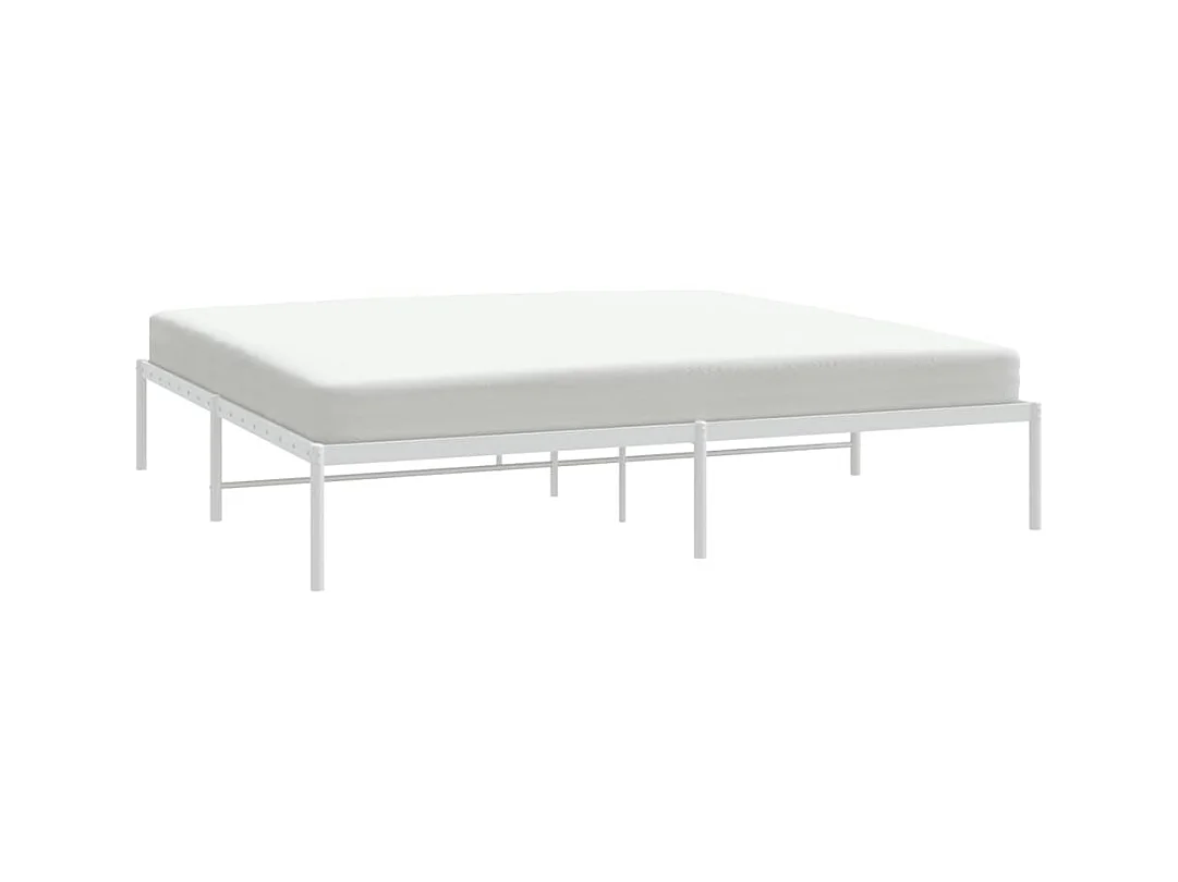 Cadre de lit métal sans matelas blanc 180x200 cm