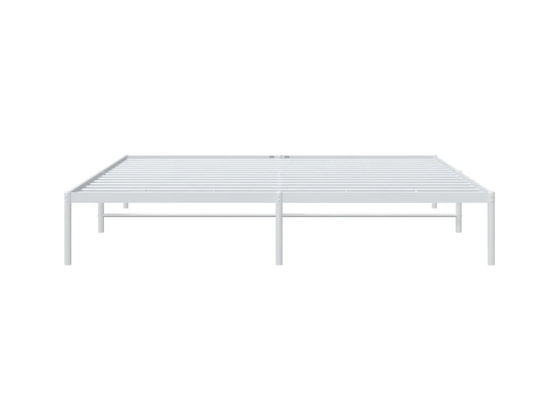 Cadre de lit métal sans matelas blanc 180x200 cm