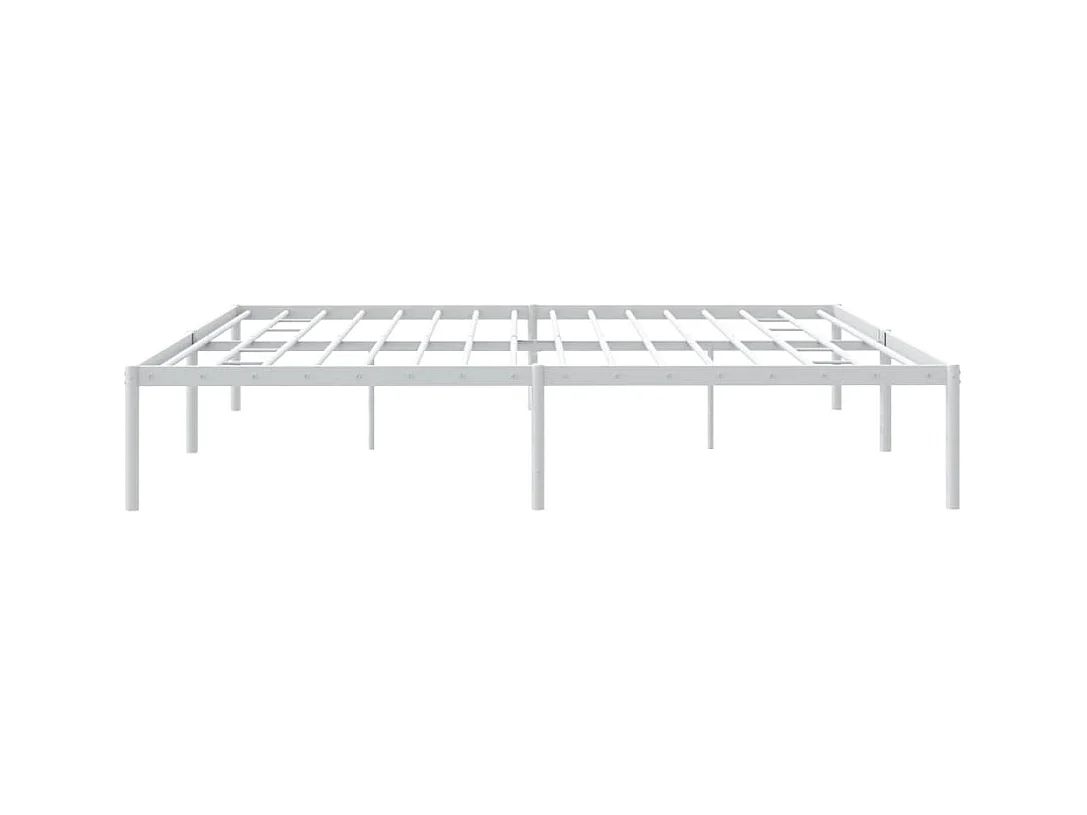 Cadre de lit métal sans matelas blanc 180x200 cm