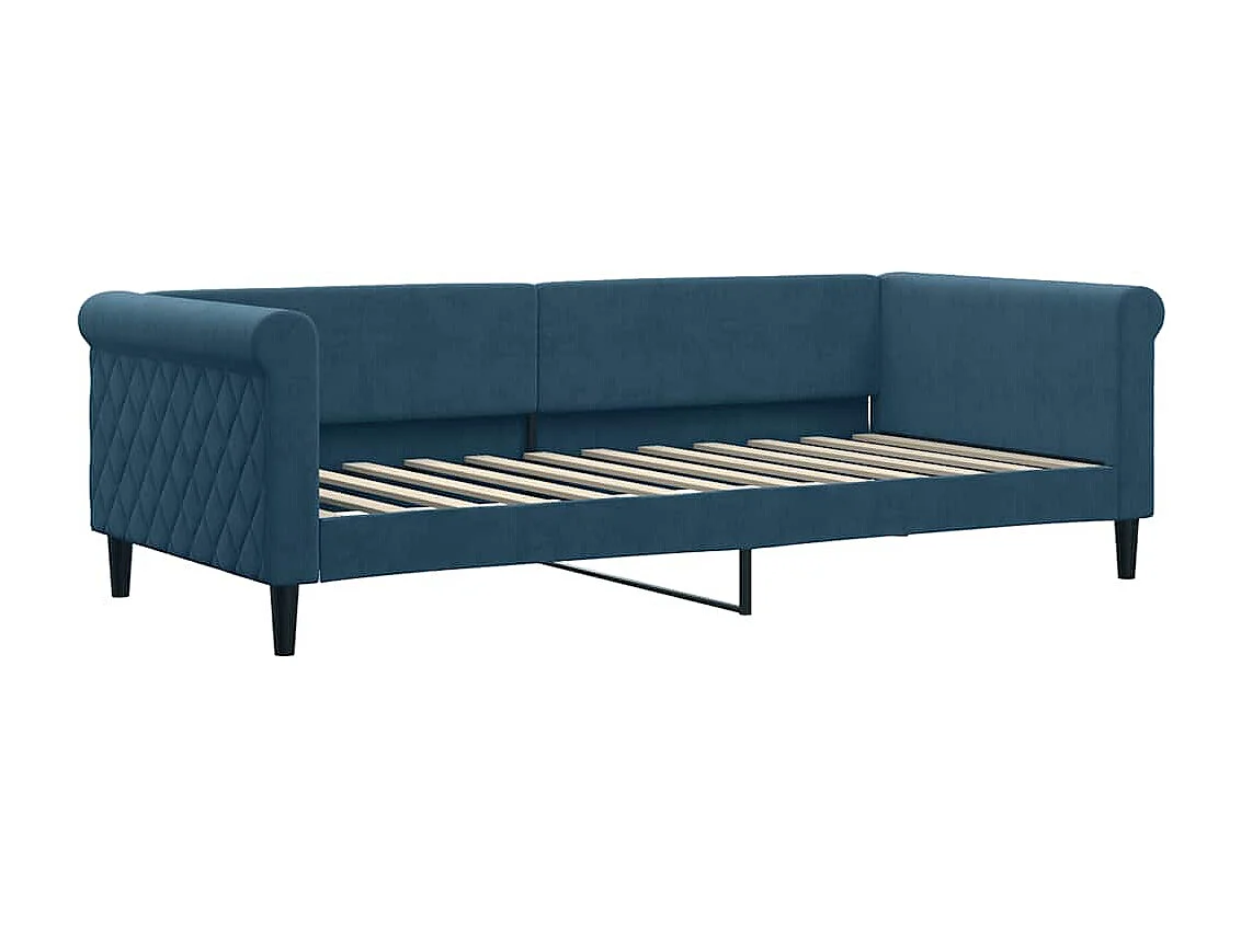 Slaapbank 90x200 cm fluweel blauw