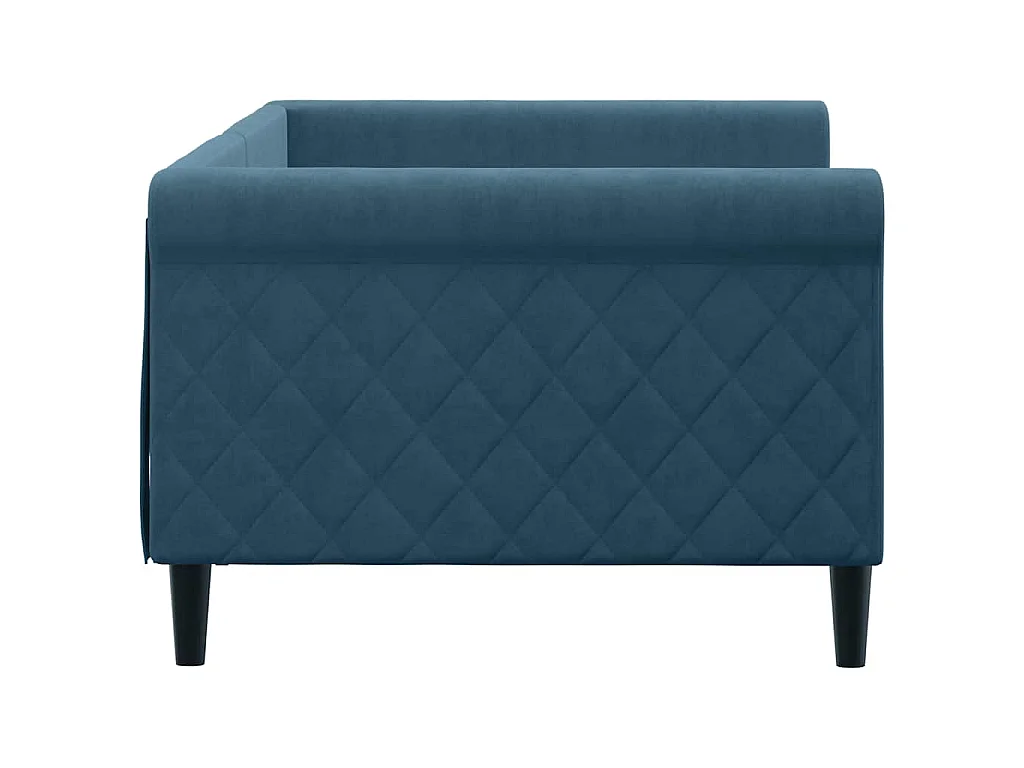 Lit de repos sans matelas bleu 90x200 cm velours