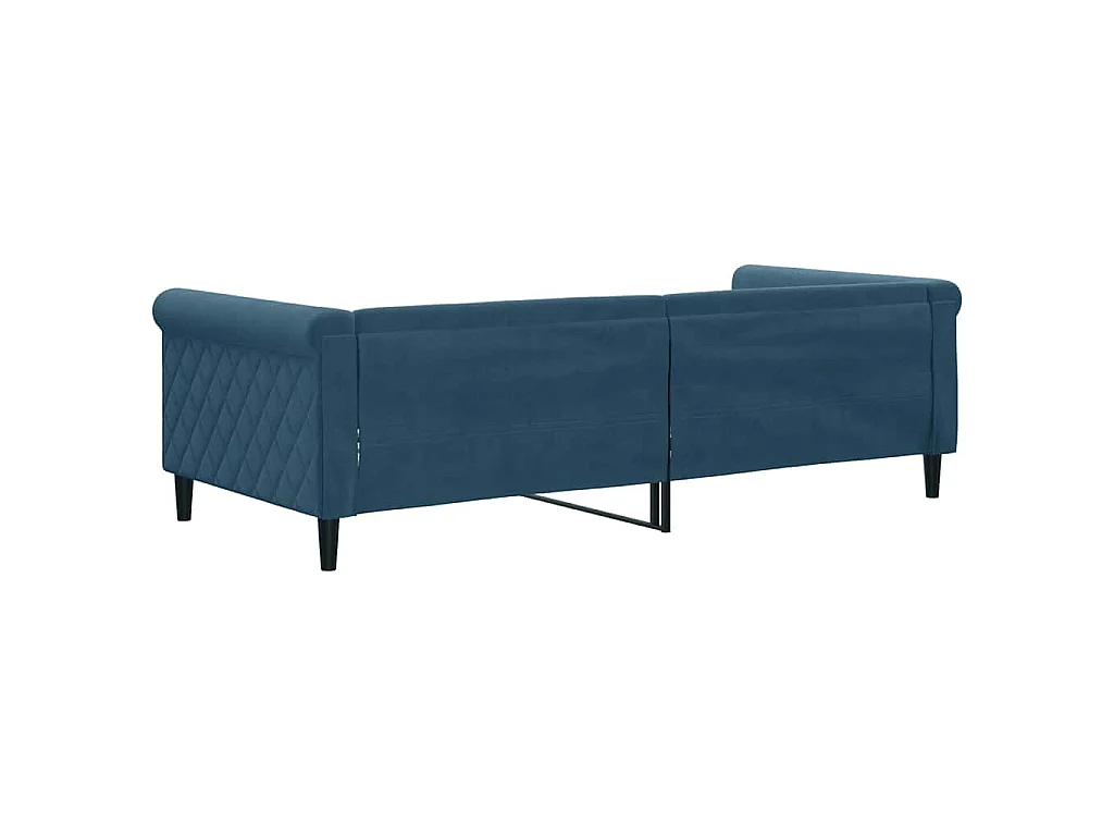 Lit de repos sans matelas bleu 90x200 cm velours