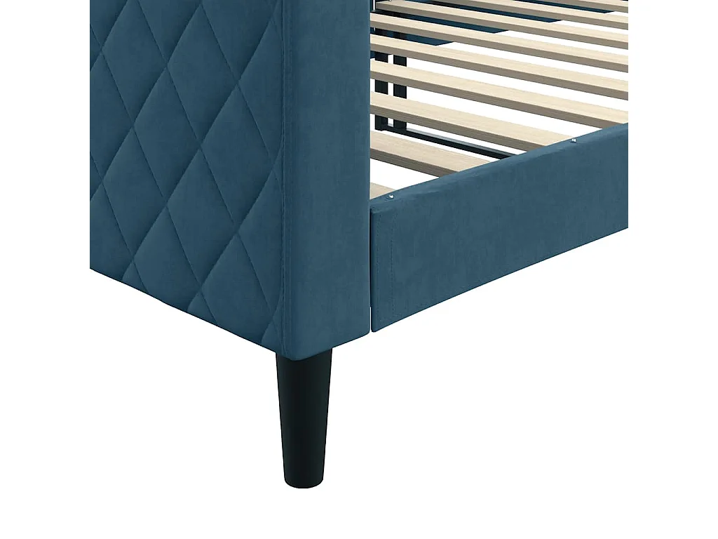Lit de repos sans matelas bleu 90x200 cm velours