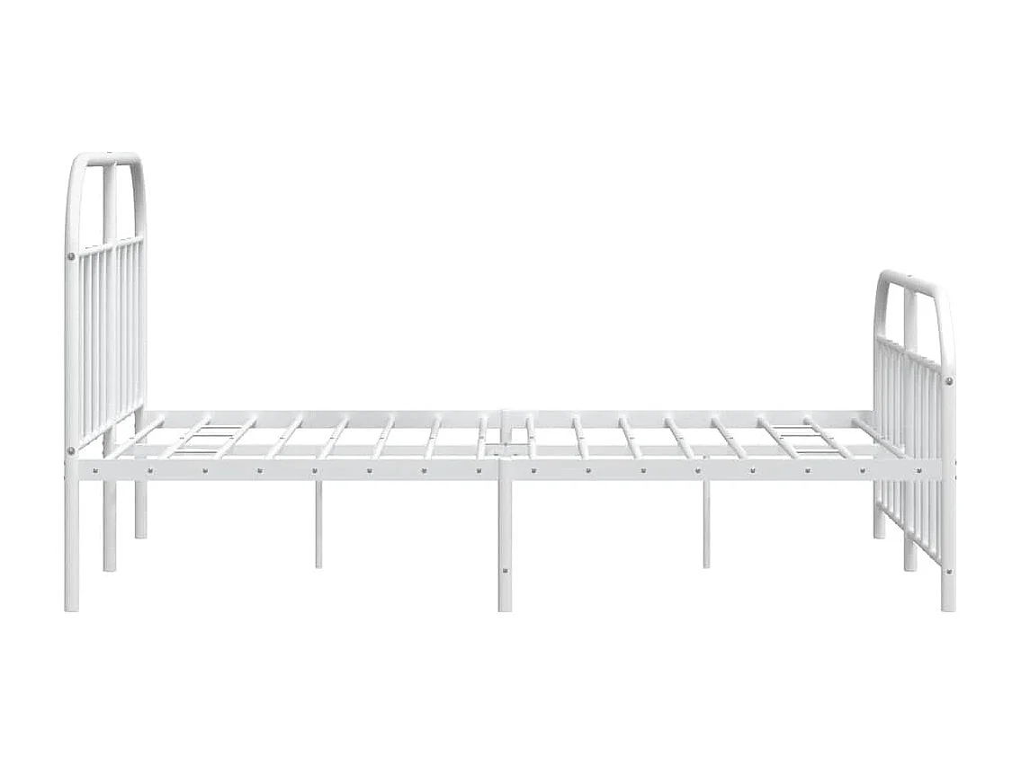 Bedframe met hoofd- en voeteneinde metaal wit 135x190 cm