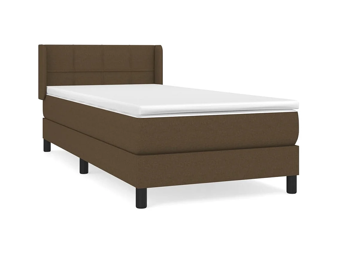 Boxspringbett mit Matratze Dunkelbraun 80x200 cm Stoff