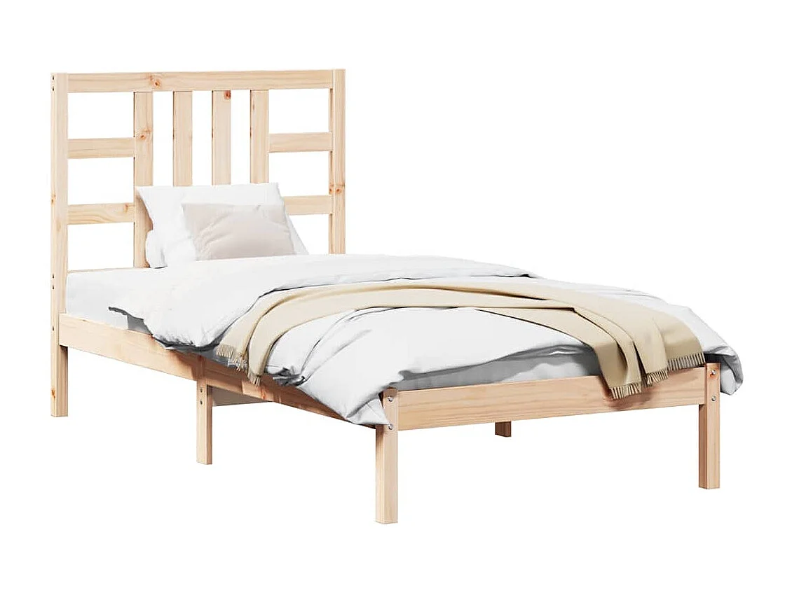 Estructura de cama madera maciza 90x190 cm