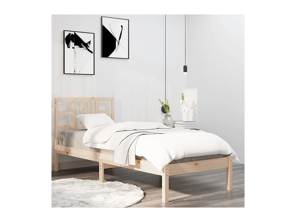 Cadre de lit sans matelas 90x190 cm bois massif