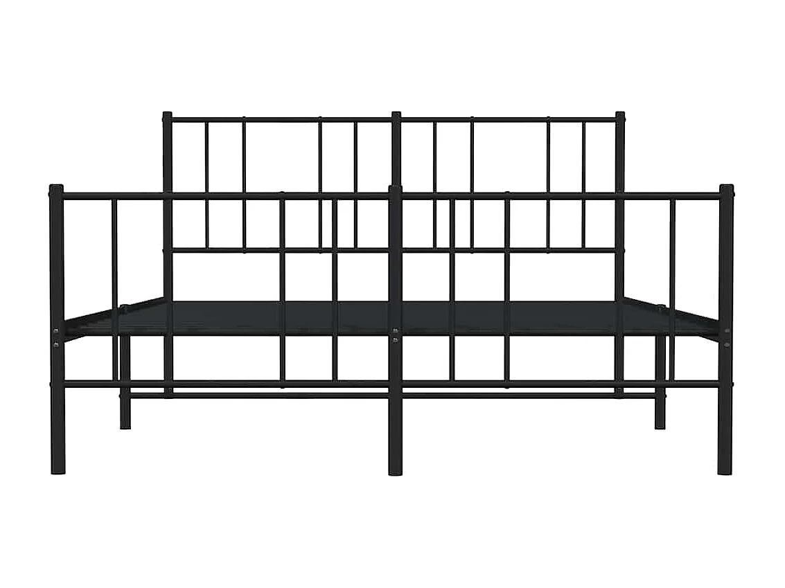 Bedframe met hoofd- en voeteneinde metaal zwart 135x190 cm