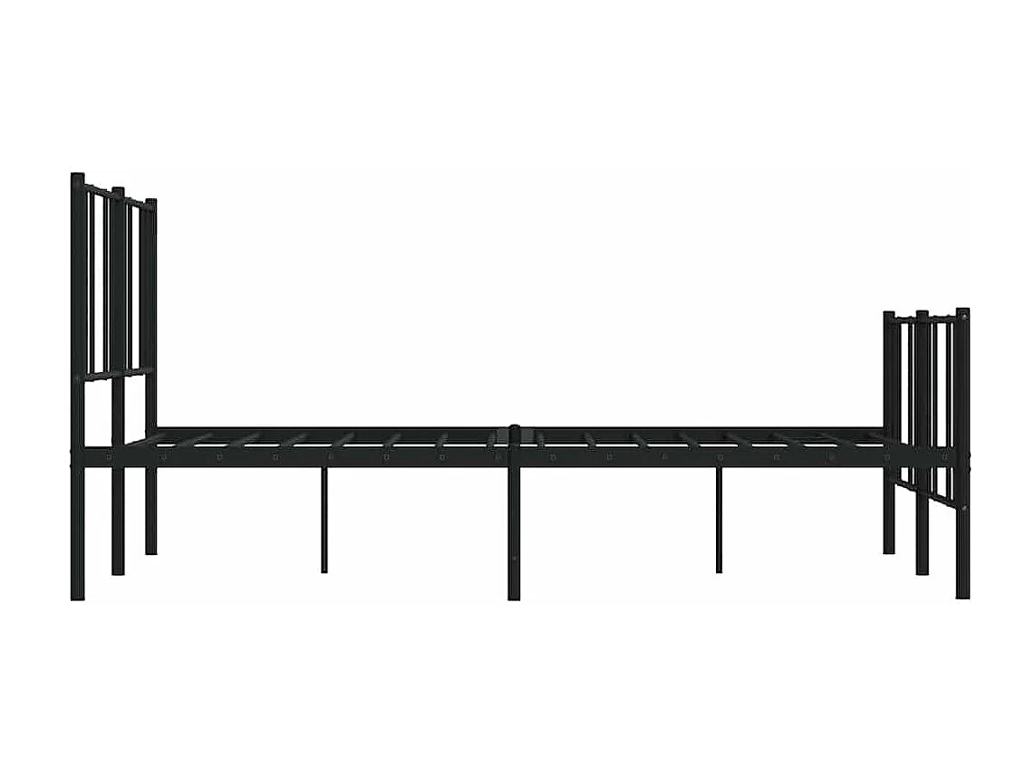Bedframe met hoofd- en voeteneinde metaal zwart 135x190 cm