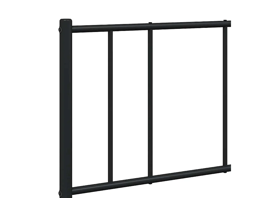 Bettgestell mit Kopf- und Fußteil Metall Schwarz 135x190 cm
