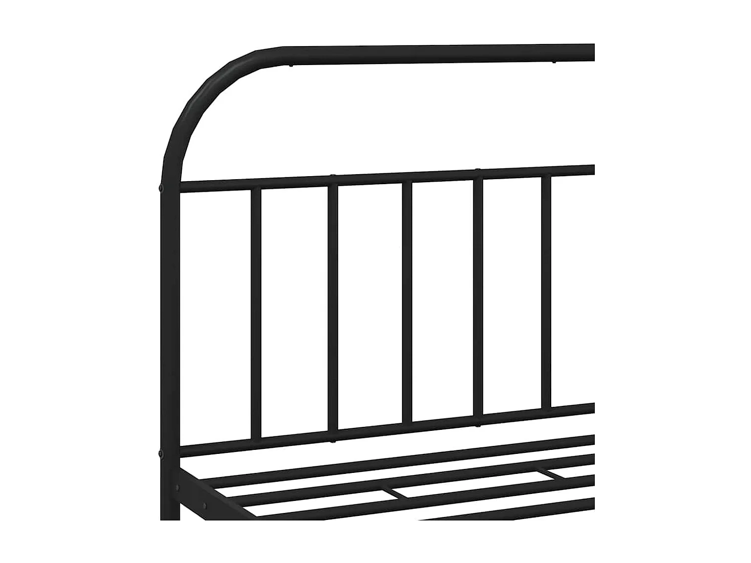 Bedframe met hoofdbord metaal zwart 160x200 cm