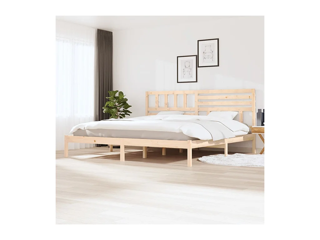 Estructura de cama sin colchón madera maciza de pino 180x200 cm