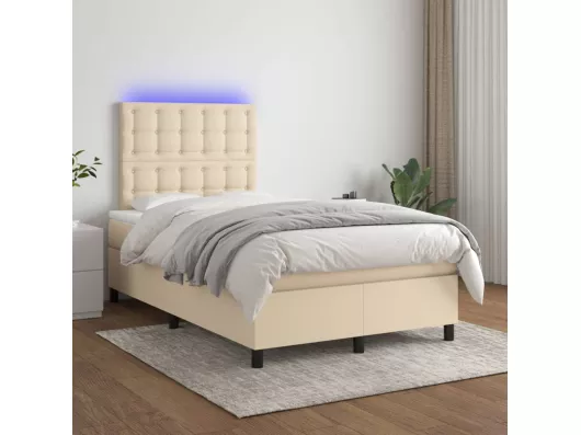 Kauf Unique Boxspringbett mit Matratze & LED Creme 120x200 cm Stoff