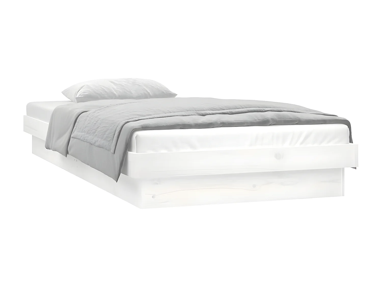 Bedframe LED massief hout 90x200 cm