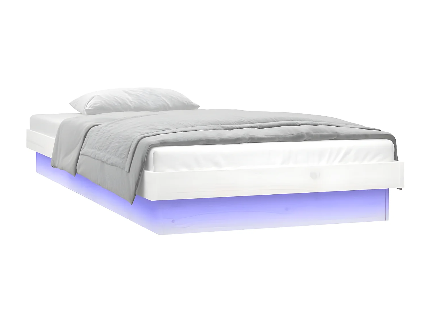 Bedframe LED massief hout 90x200 cm