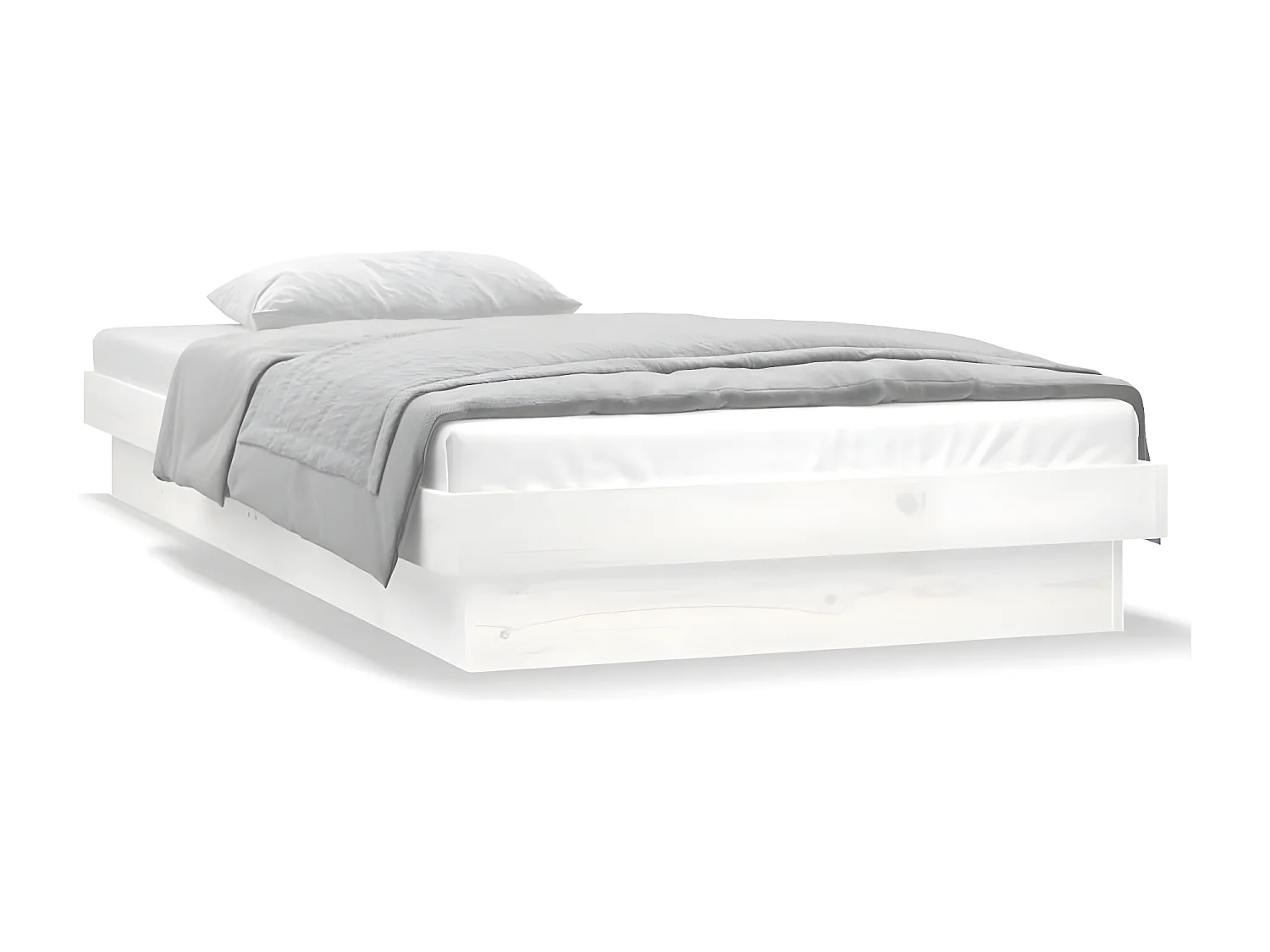 Bedframe LED massief hout 90x200 cm