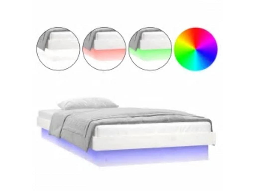 Giroletto con LED Bianco 90x200 cm in Legno Massello