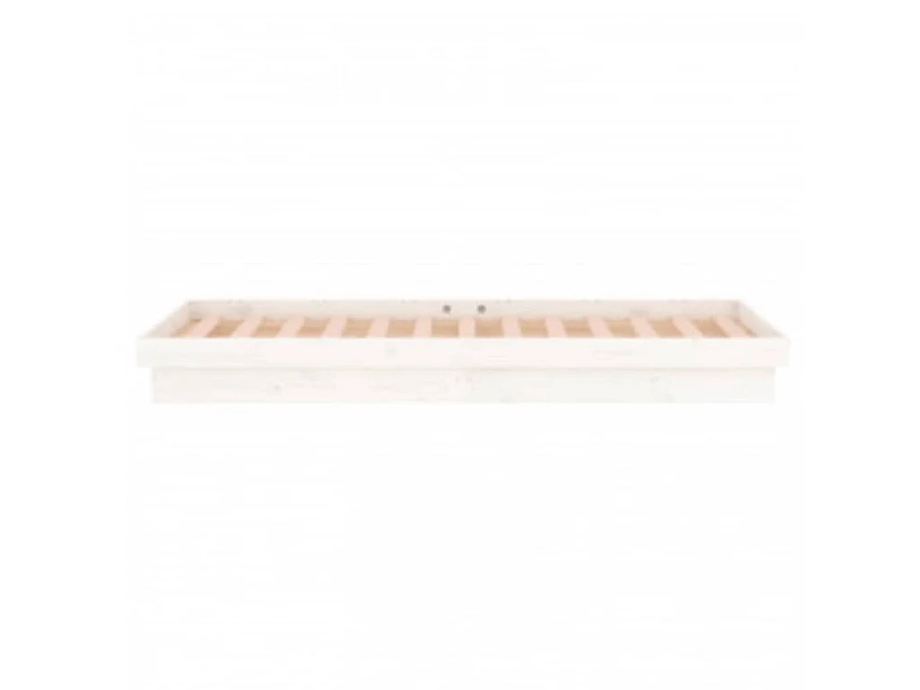Cadre de lit à LED sans matelas blanc 90x200 cm bois massif