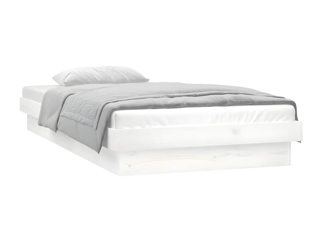 Bedframe LED massief hout 90x200 cm