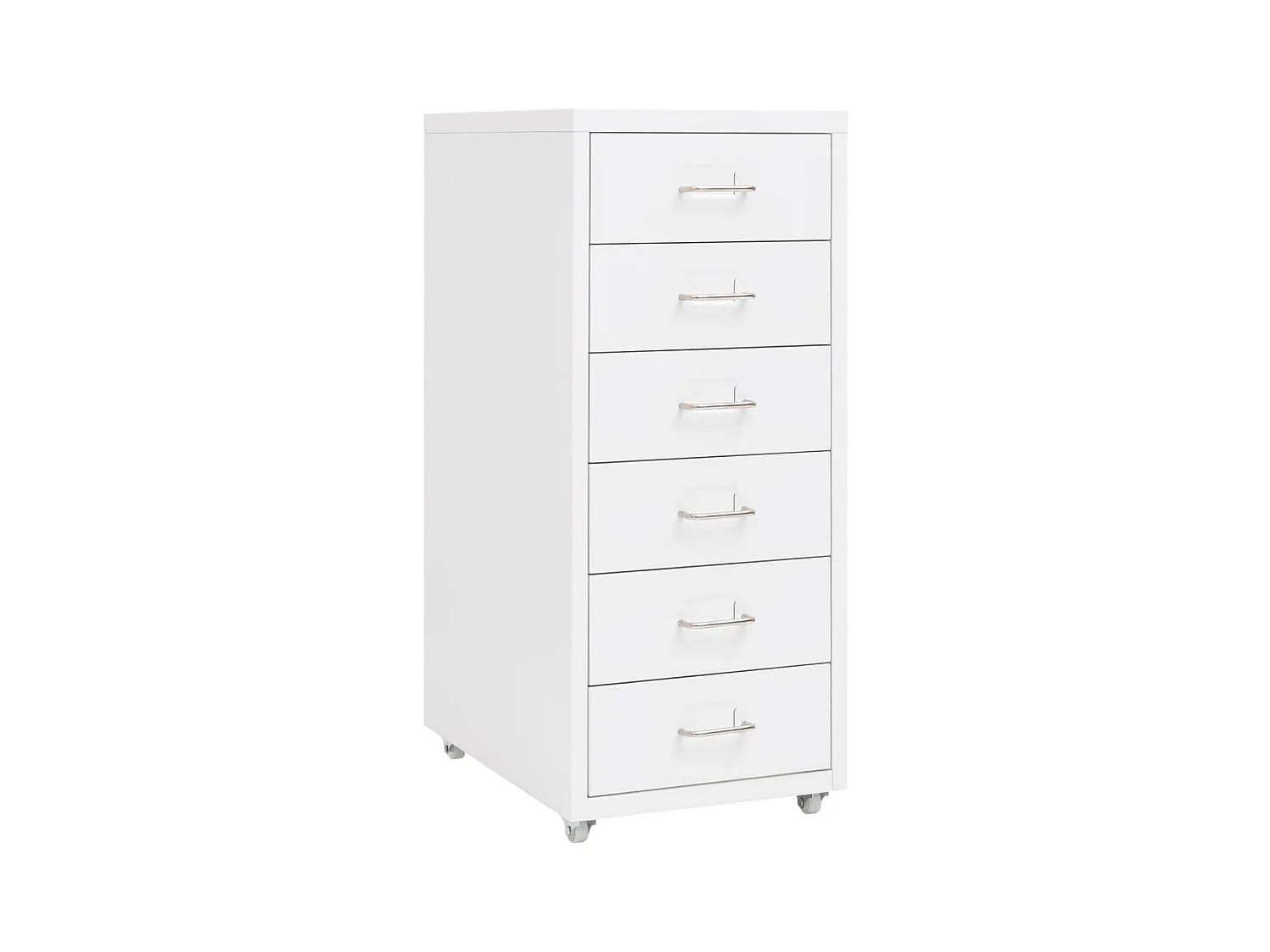 Aktenschrank mit Rollen Weiß 28x41x69 cm Metall
