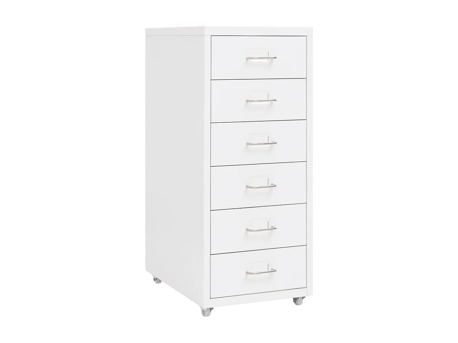Schedario Mobile Bianco 28x41x69 cm in Metallo