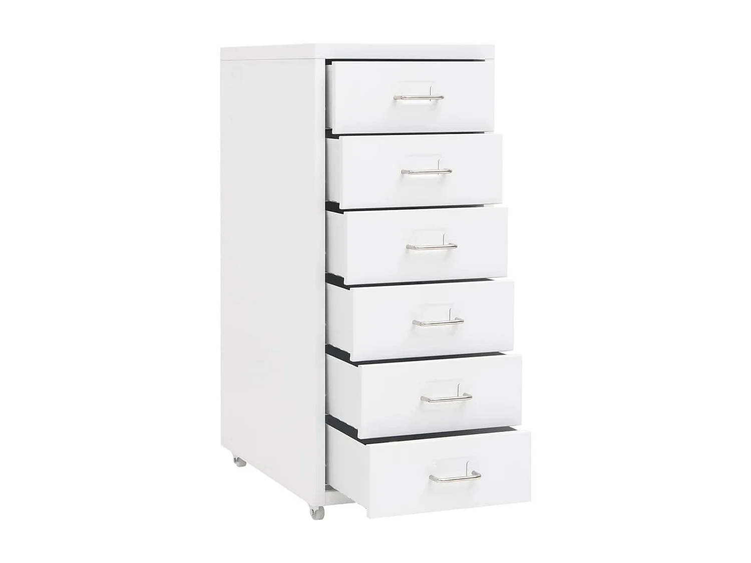 Schedario Mobile Bianco 28x41x69 cm in Metallo