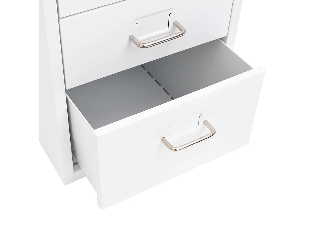 Schedario Mobile Bianco 28x41x69 cm in Metallo