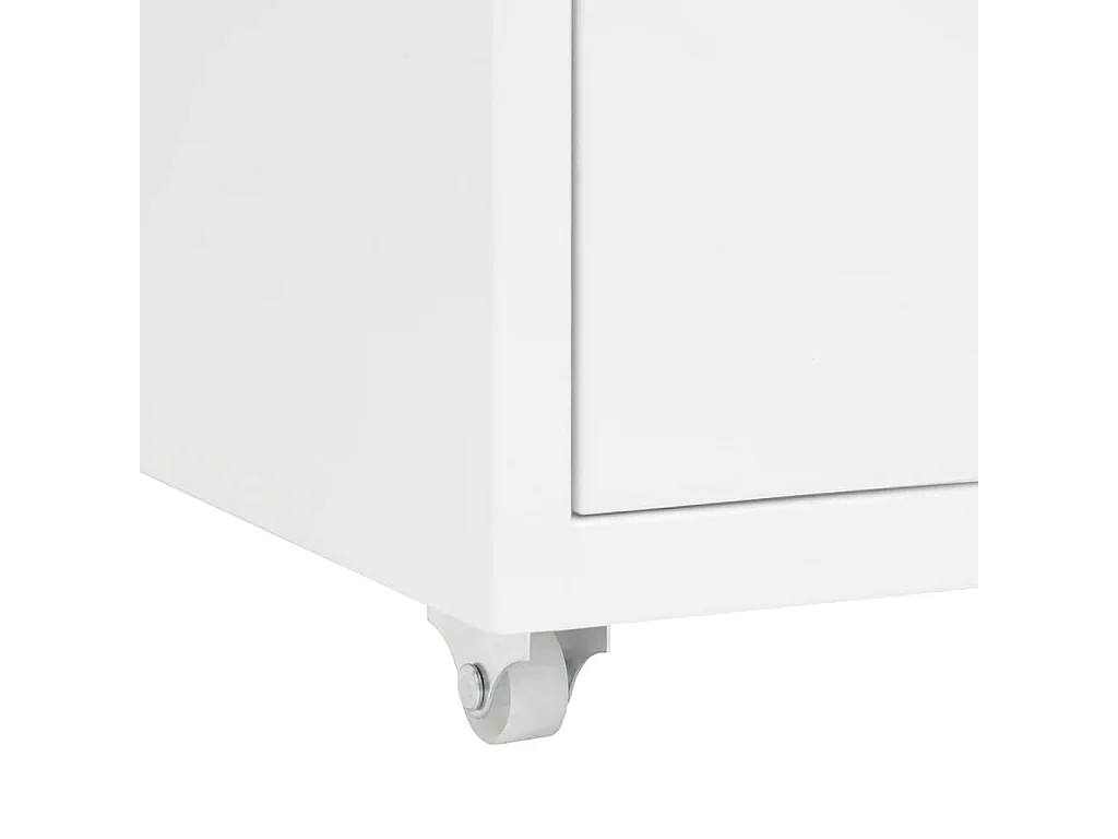 Schedario Mobile Bianco 28x41x69 cm in Metallo