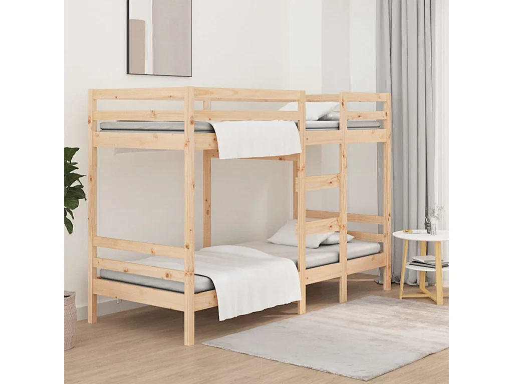 Letto a Castello 80x200 cm in Legno Massello di Pino
