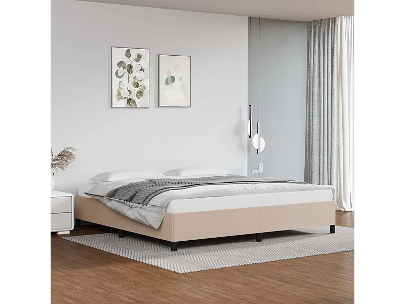 Bettgestell Cappuccino-Braun 200x200 cm Kunstleder