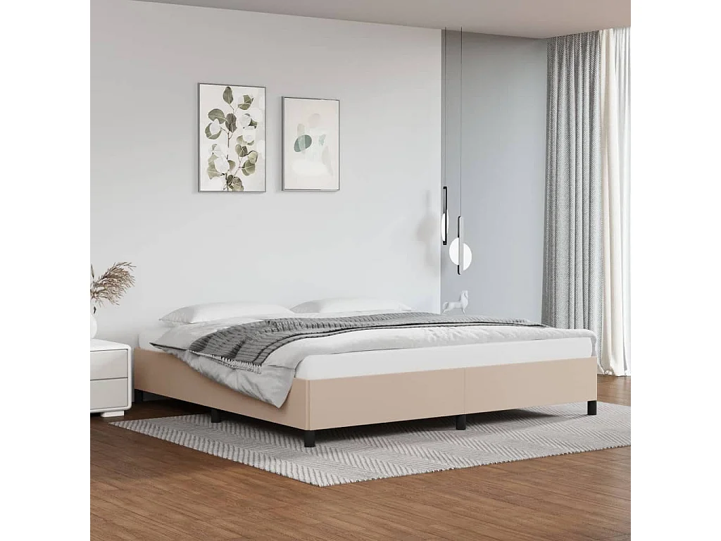 Bettgestell Cappuccino-Braun 200x200 cm Kunstleder