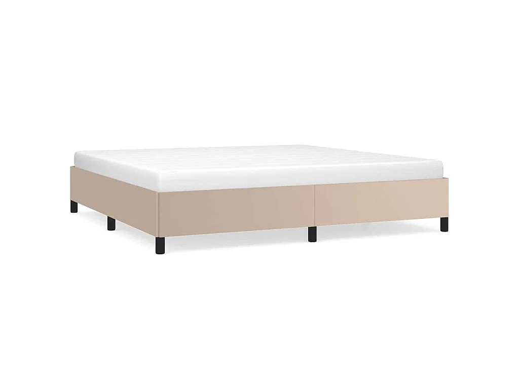 Cadre de lit sans matelas cappuccino 200x200 cm similicuir