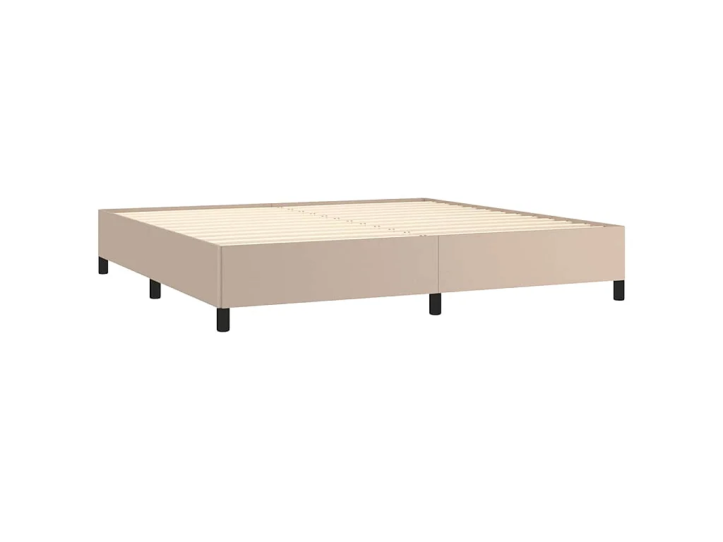 Cadre de lit sans matelas cappuccino 200x200 cm similicuir