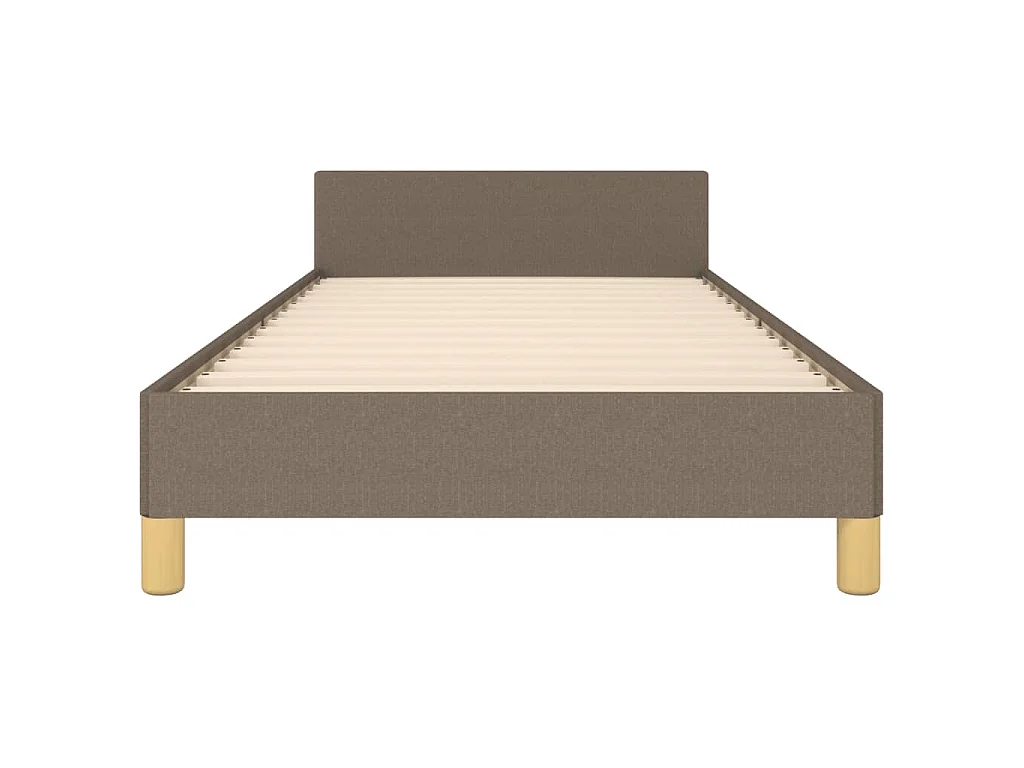 Cadre de lit sans matelas avec tête de lit taupe 90x190cm tissu