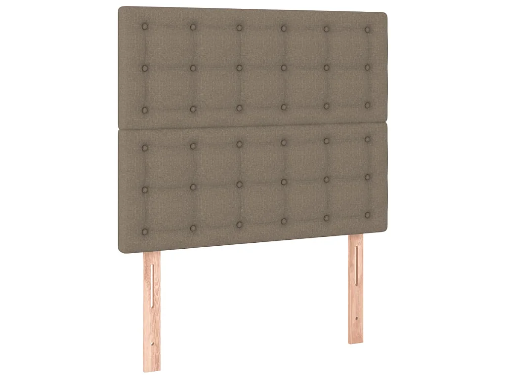 Cadre de lit sans matelas avec tête de lit taupe 90x190cm tissu