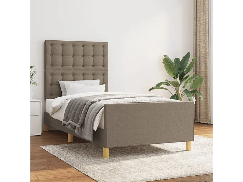 Giroletto con Testiera Tortora 90x190 cm in Tessuto