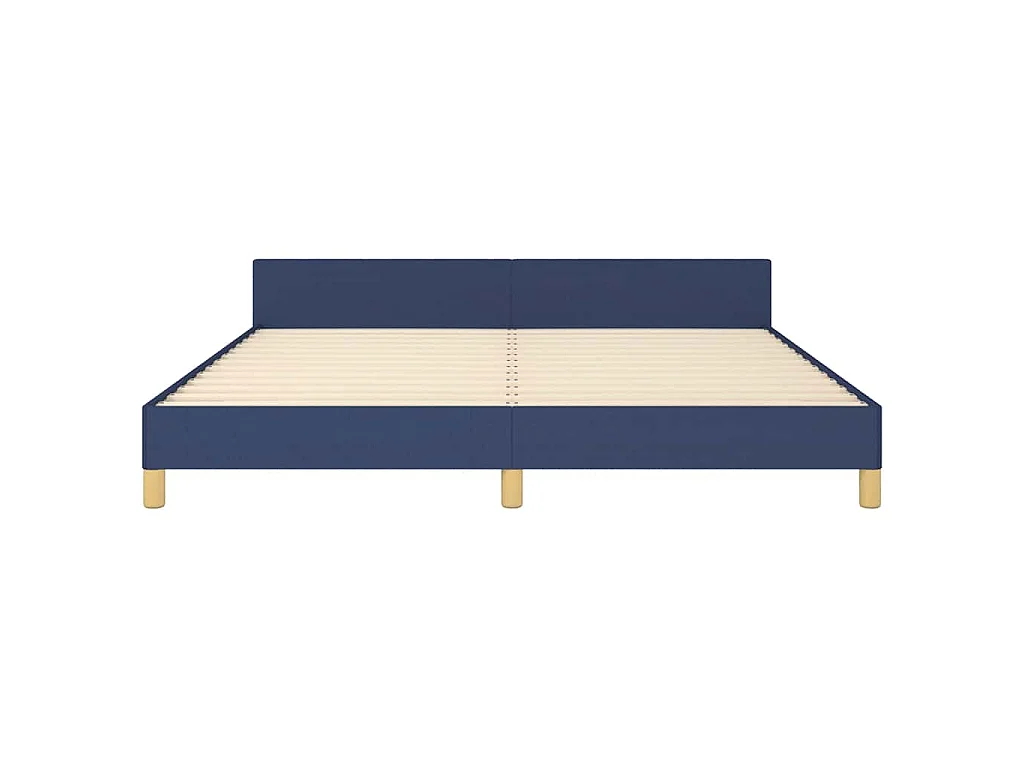 Bettgestell mit Kopfteil ohne Matratze Blau 180x200 cm Stoff