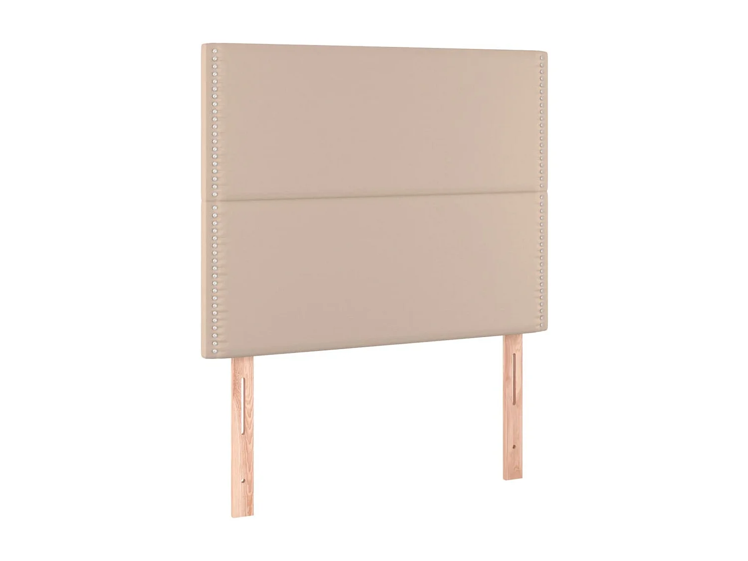 Estrutura cama c/ cabeceira couro artif. 80x200 cm cappuccino