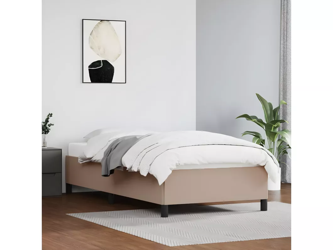 Kauf Unique Bettgestell Cappuccino-Braun 80x200 cm Kunstleder