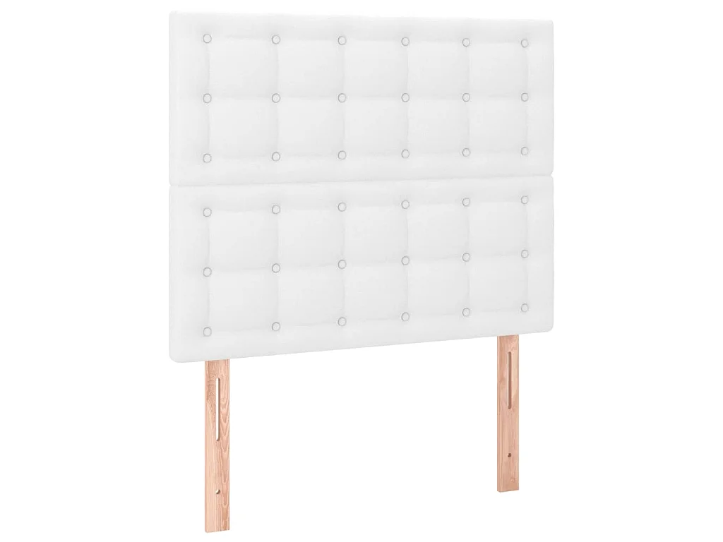 Bettgestell mit Kopfteil Weiß 90x200 cm Kunstleder