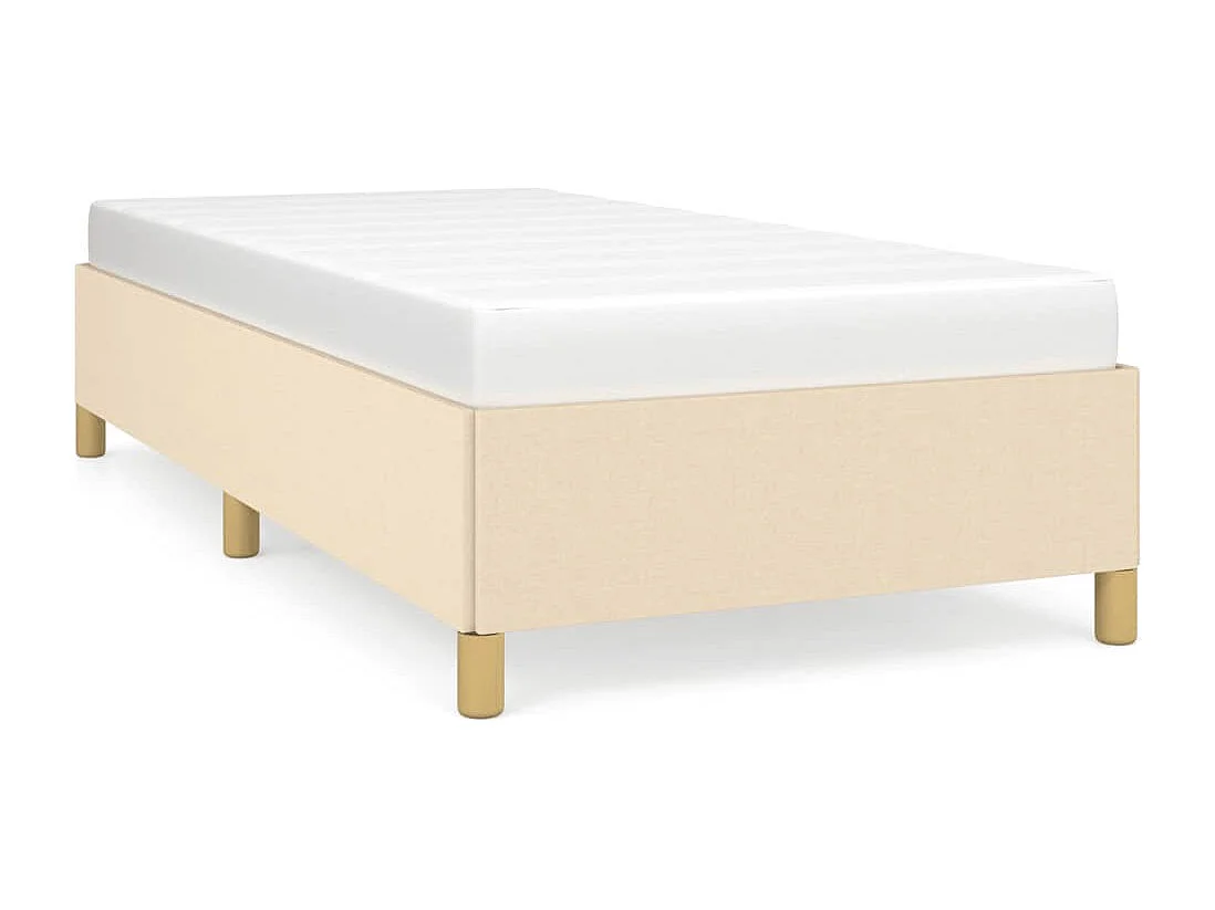 Estrutura de cama sem colchão 90x190 cm tecido creme
