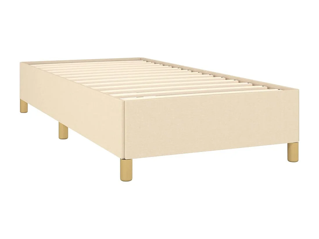Estrutura de cama sem colchão 90x190 cm tecido creme