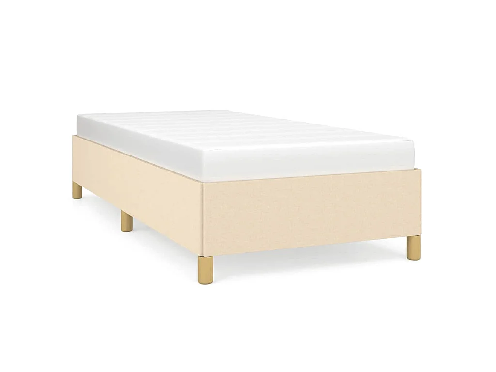 Estrutura de cama sem colchão 90x190 cm tecido creme
